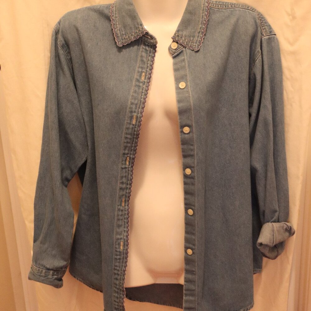 Vintage Susan Bristol Casual Denim Button Up Shirt